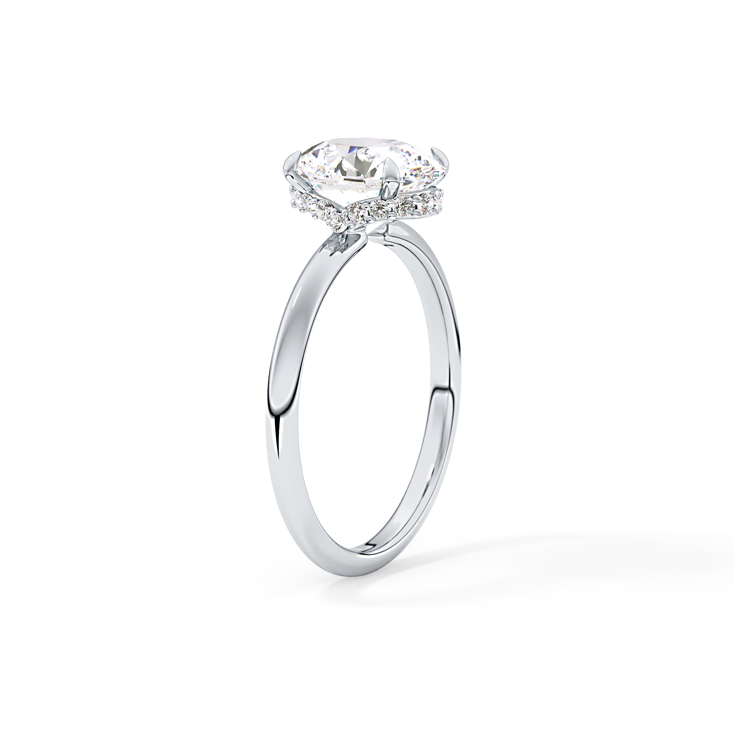 Oval Hidden Halo Lab Grown Diamond Engagement Ring