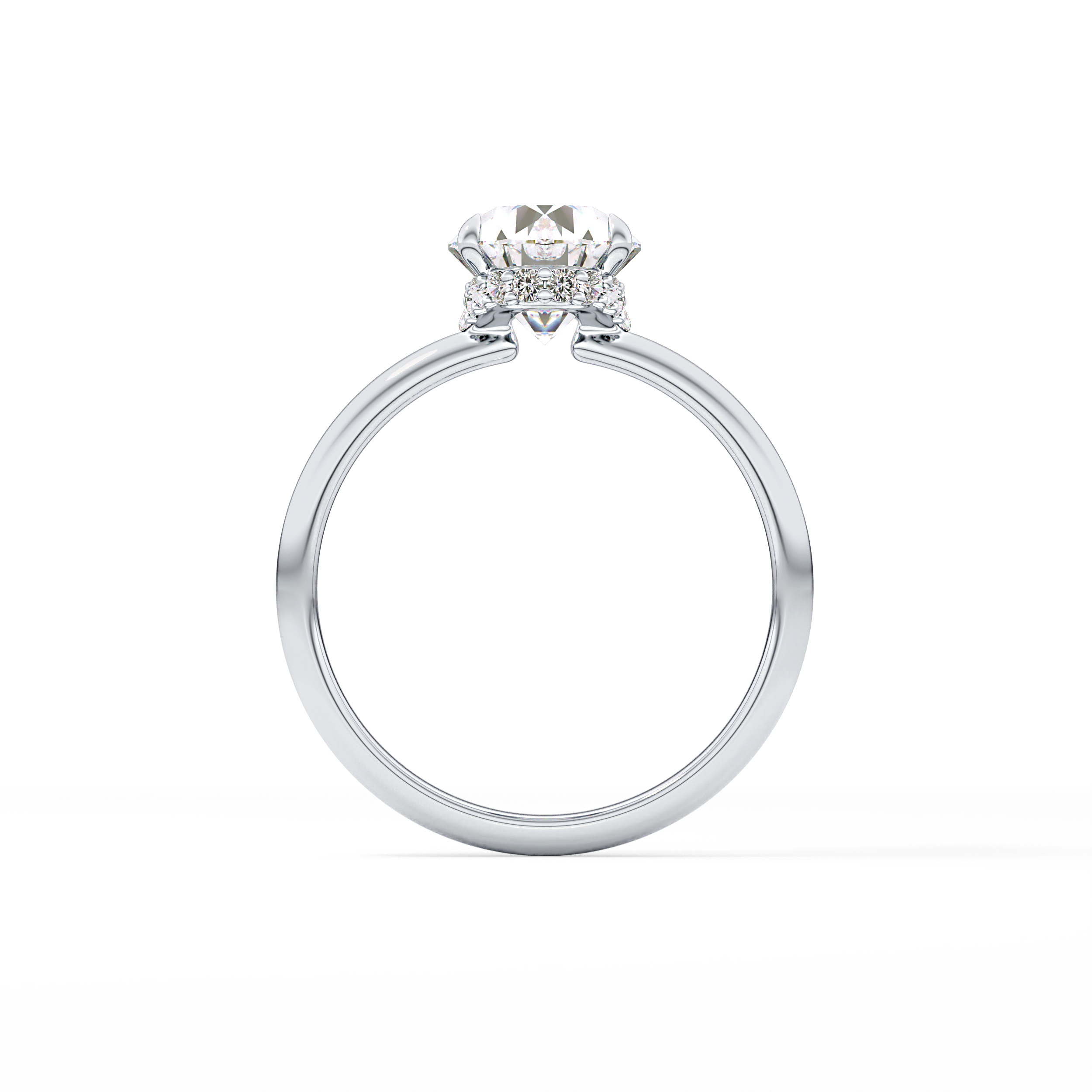 Oval Hidden Halo Lab Grown Diamond Engagement Ring