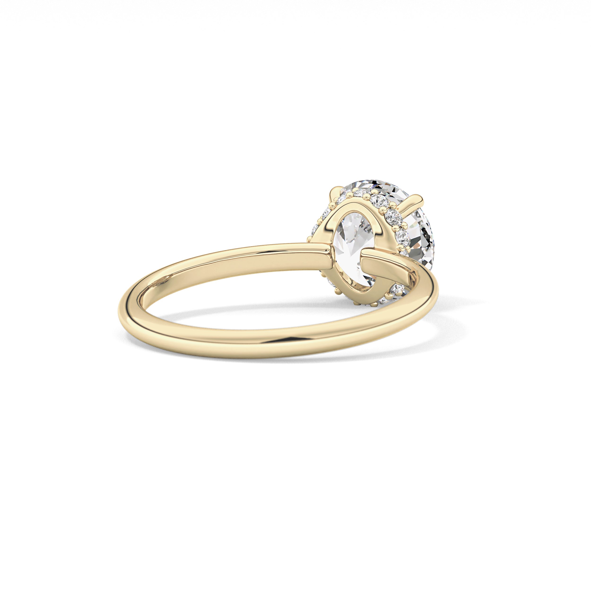 Round Hidden Halo Lab Grown Diamond Engagement Ring