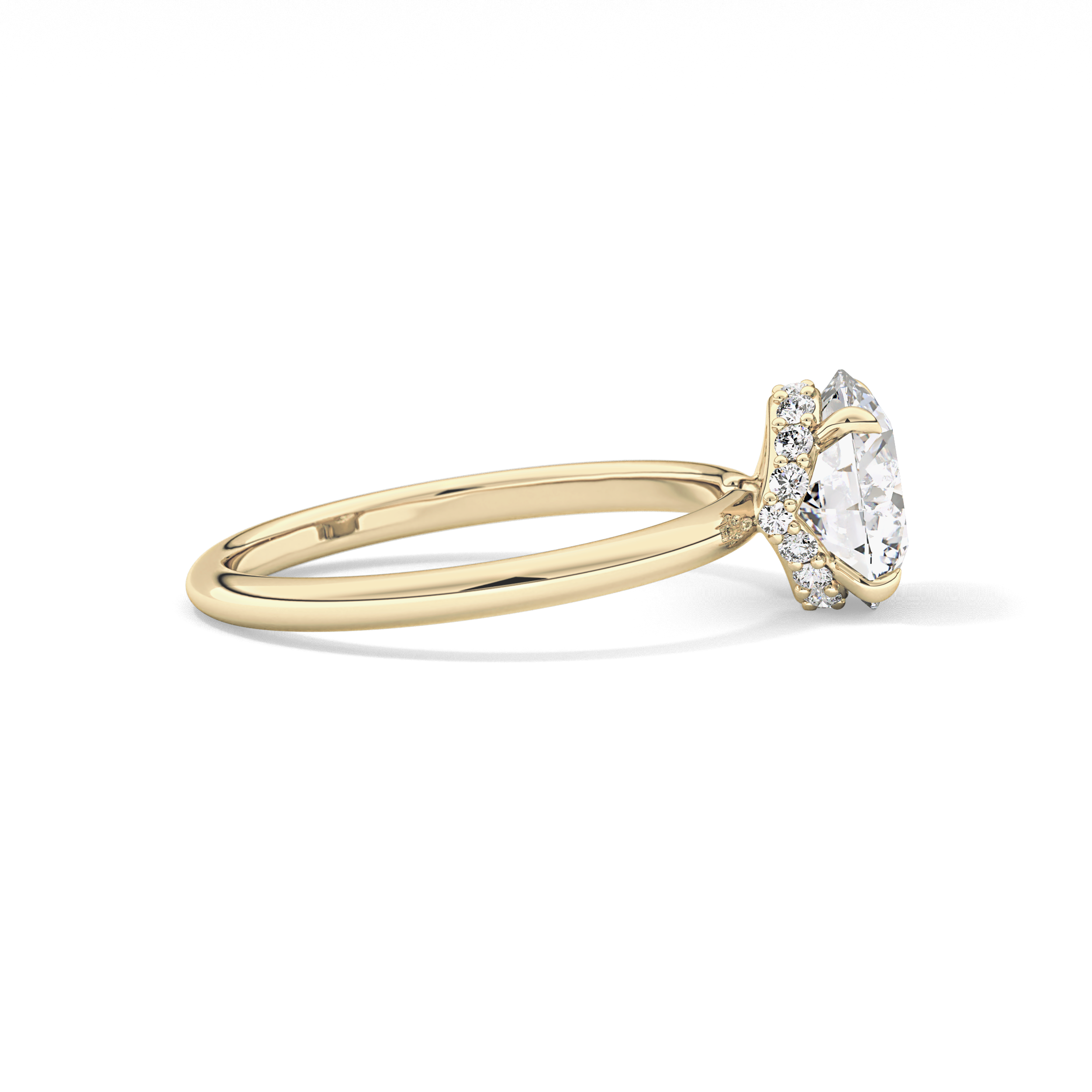 Round Hidden Halo Lab Grown Diamond Engagement Ring