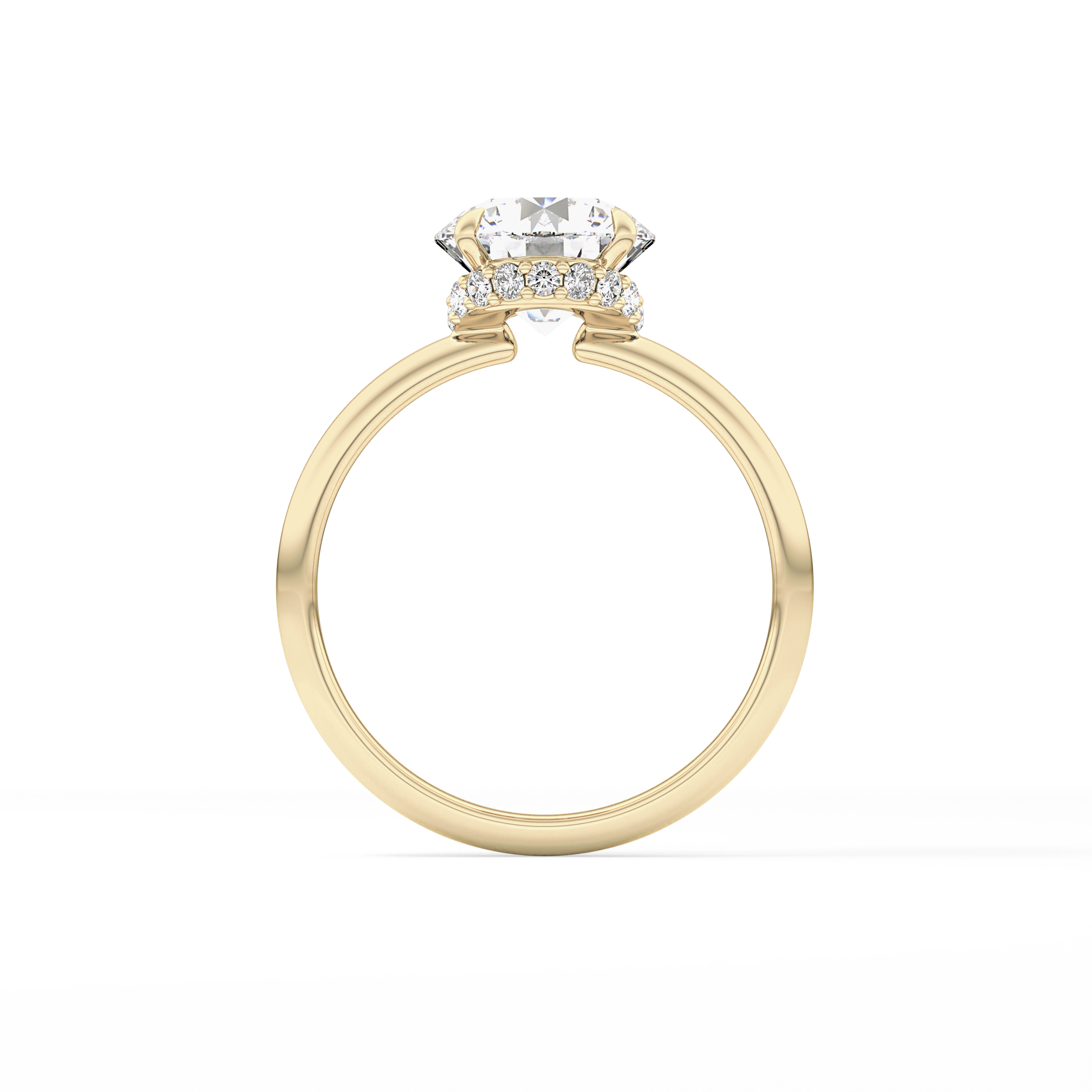 Round Hidden Halo Lab Grown Diamond Engagement Ring