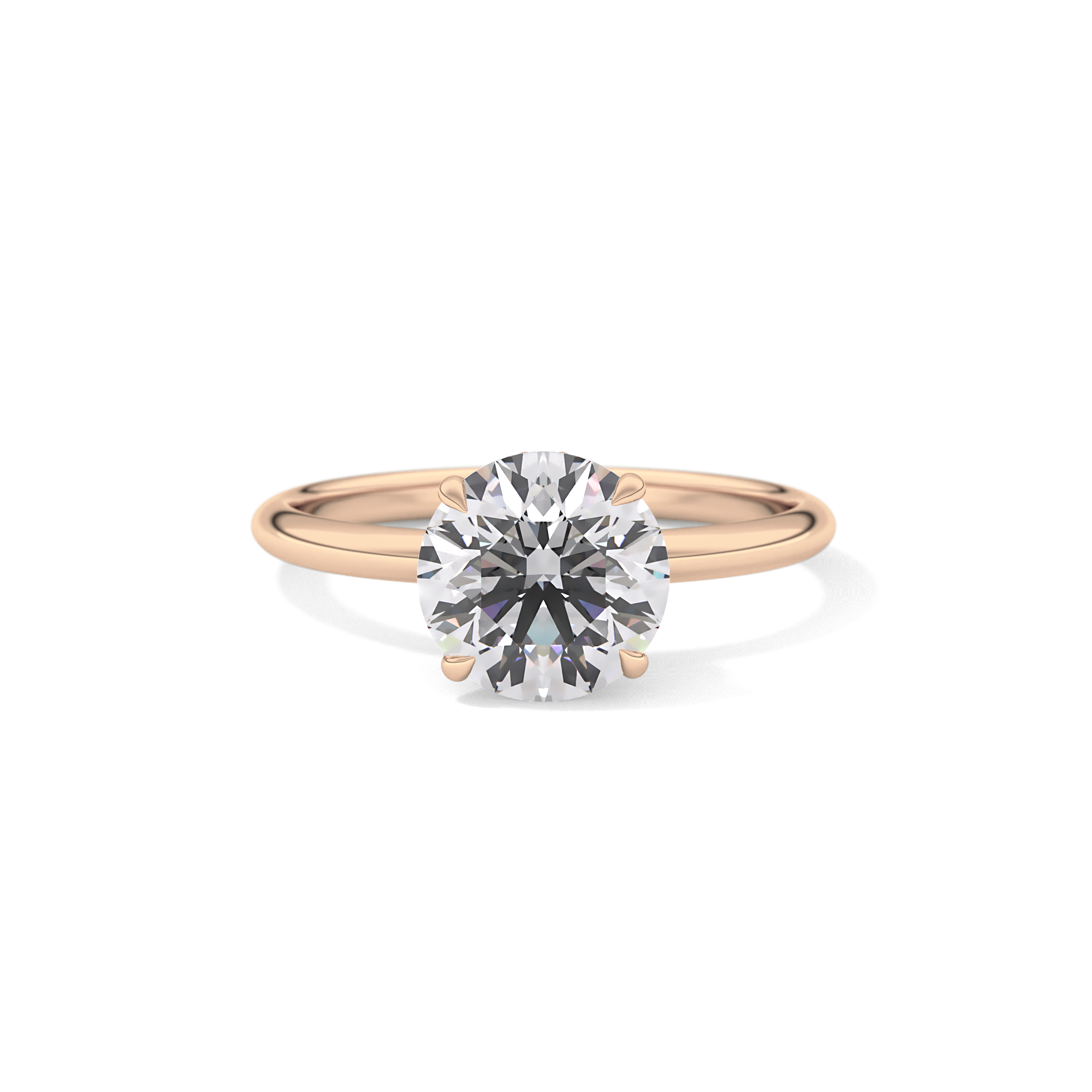 Round Hidden Halo Lab Grown Diamond Engagement Ring