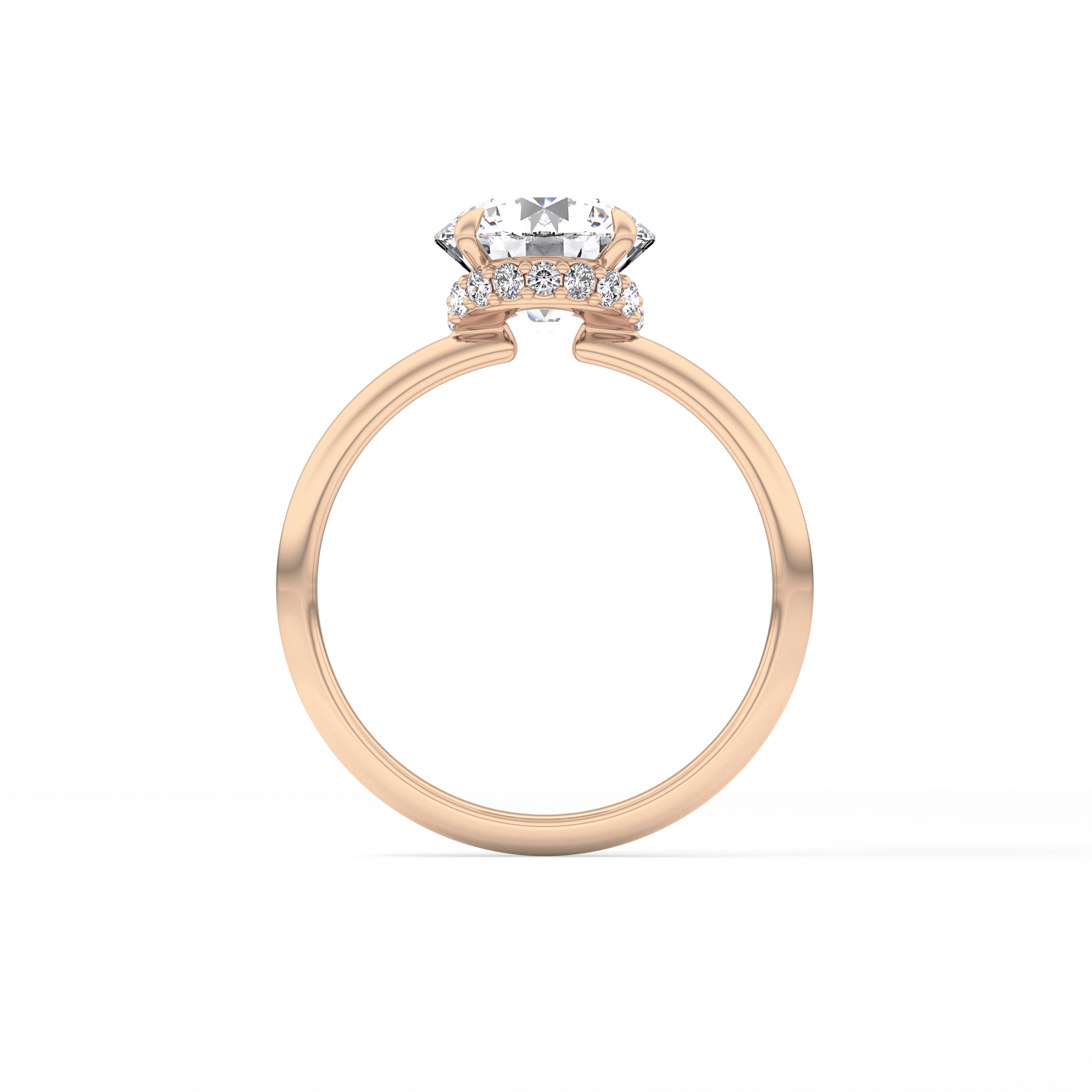 Round Hidden Halo Lab Grown Diamond Engagement Ring