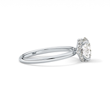 Round Hidden Halo Lab Grown Diamond Engagement Ring