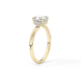 Cushion Hidden Halo Lab Grown Diamond Engagement Ring