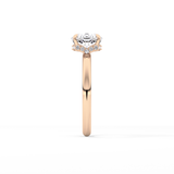 Cushion Hidden Halo Lab Grown Diamond Engagement Ring