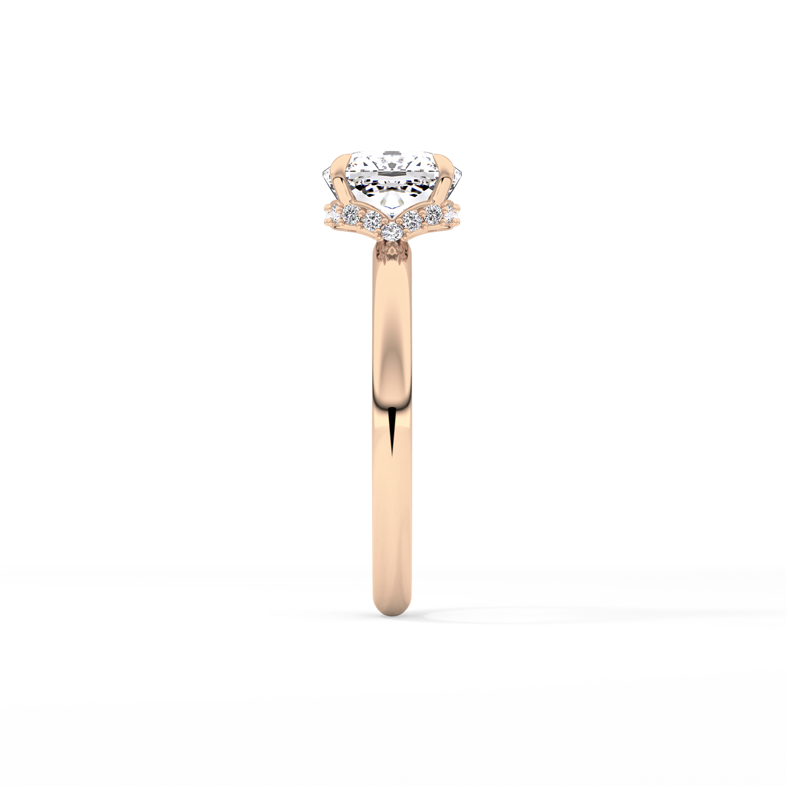 Cushion Hidden Halo Lab Grown Diamond Engagement Ring