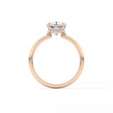 Cushion Hidden Halo Lab Grown Diamond Engagement Ring