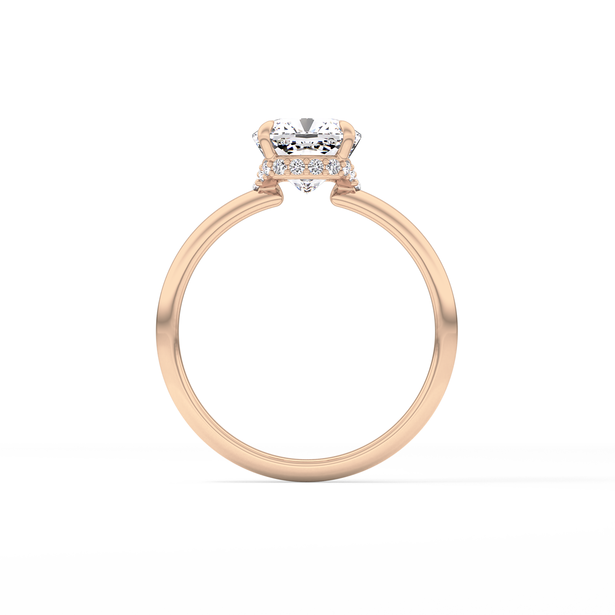 Cushion Hidden Halo Lab Grown Diamond Engagement Ring