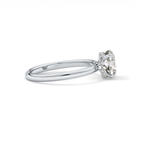 Cushion Hidden Halo Lab Grown Diamond Engagement Ring