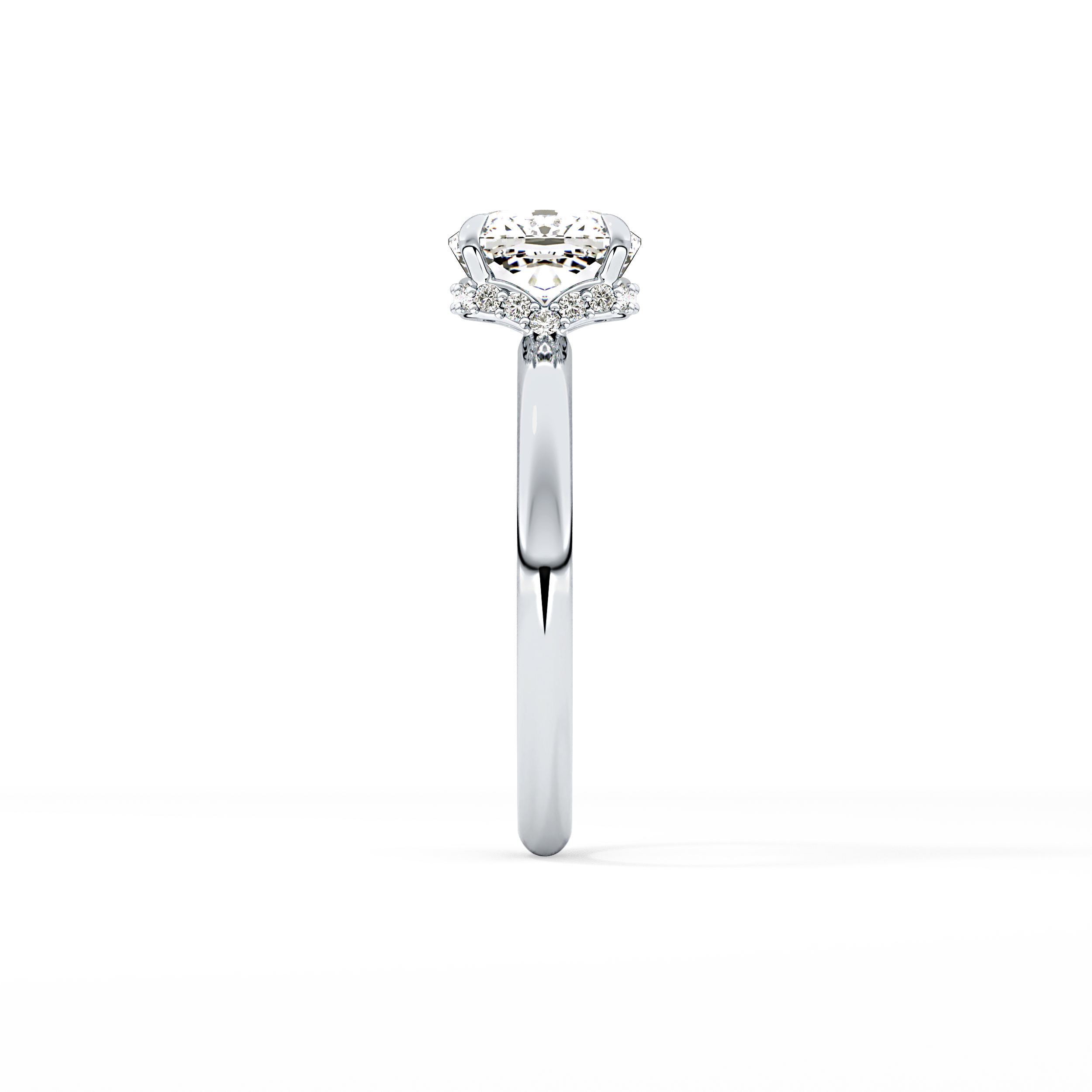 Cushion Hidden Halo Lab Grown Diamond Engagement Ring
