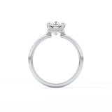 Cushion Hidden Halo Lab Grown Diamond Engagement Ring