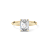Emerald Hidden Halo Lab Grown Diamond Engagement Ring