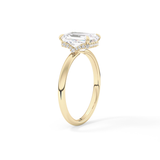 Emerald Hidden Halo Lab Grown Diamond Engagement Ring