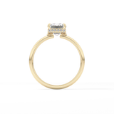 Emerald Hidden Halo Lab Grown Diamond Engagement Ring