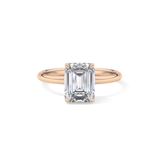 Emerald Hidden Halo Lab Grown Diamond Engagement Ring