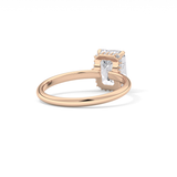 Emerald Hidden Halo Lab Grown Diamond Engagement Ring