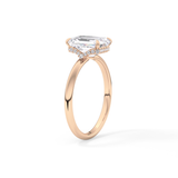 Emerald Hidden Halo Lab Grown Diamond Engagement Ring