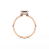 Emerald Hidden Halo Lab Grown Diamond Engagement Ring