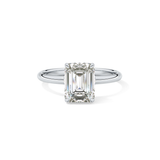 Emerald Hidden Halo Lab Grown Diamond Engagement Ring