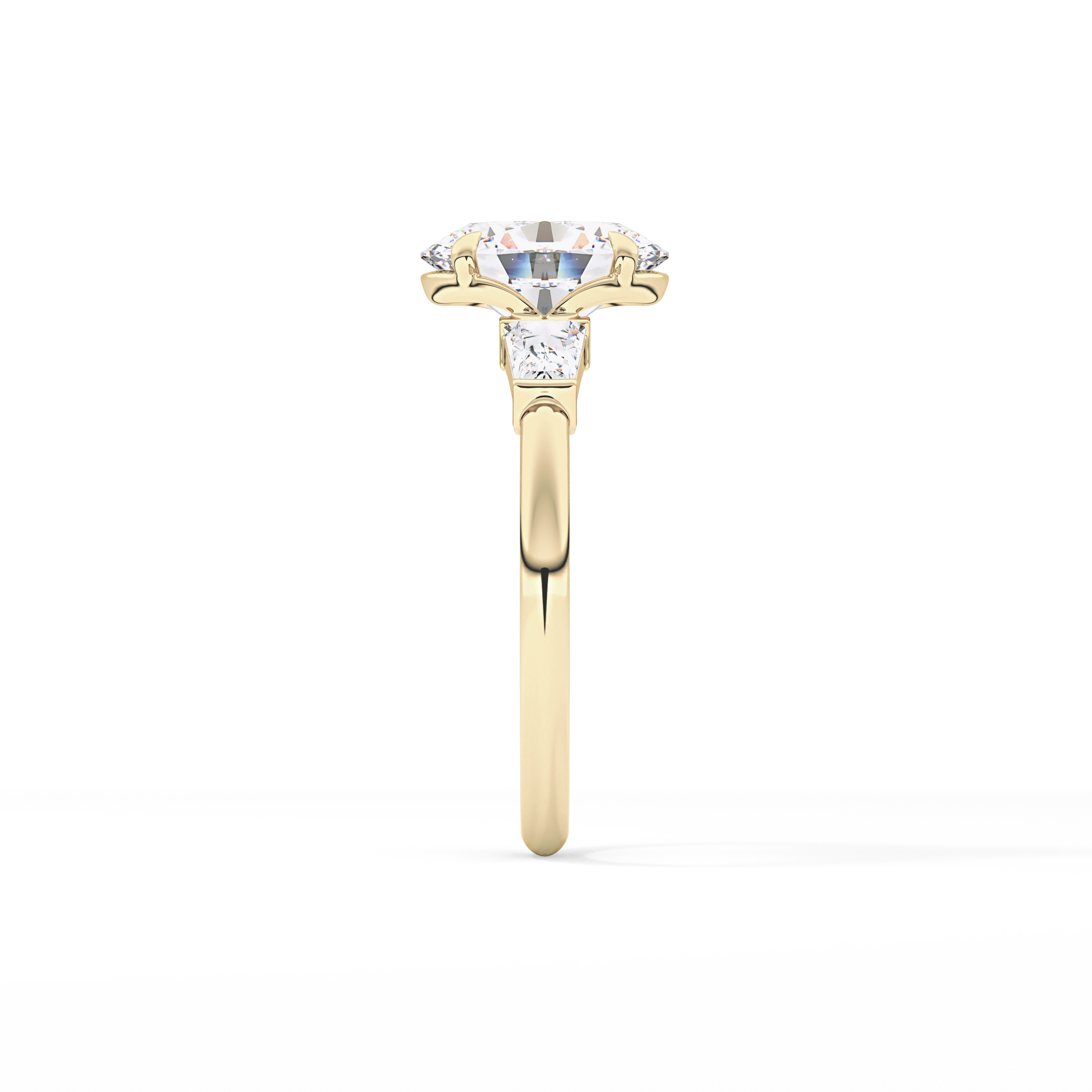 Oval Three Stone Lab Grown Diamond Engagement Ring