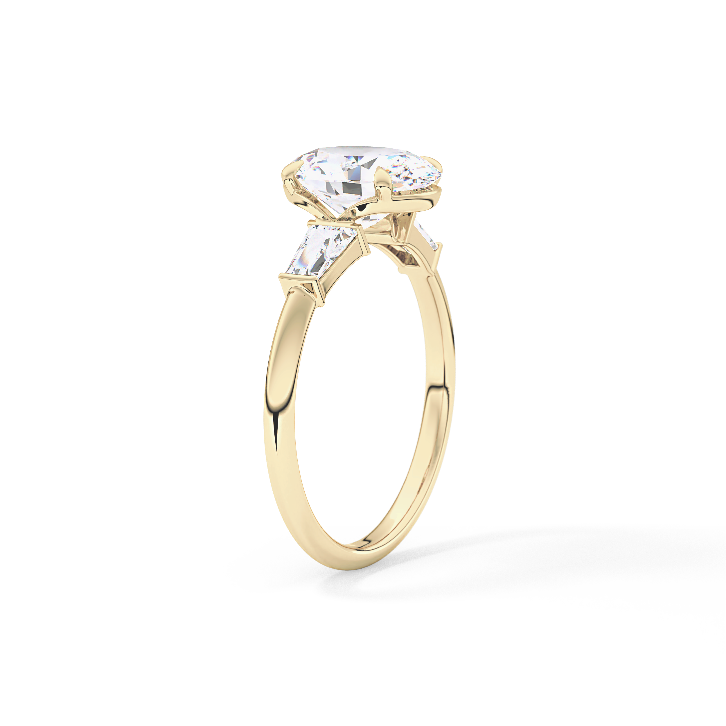 Oval Three Stone Lab Grown Diamond Engagement Ring