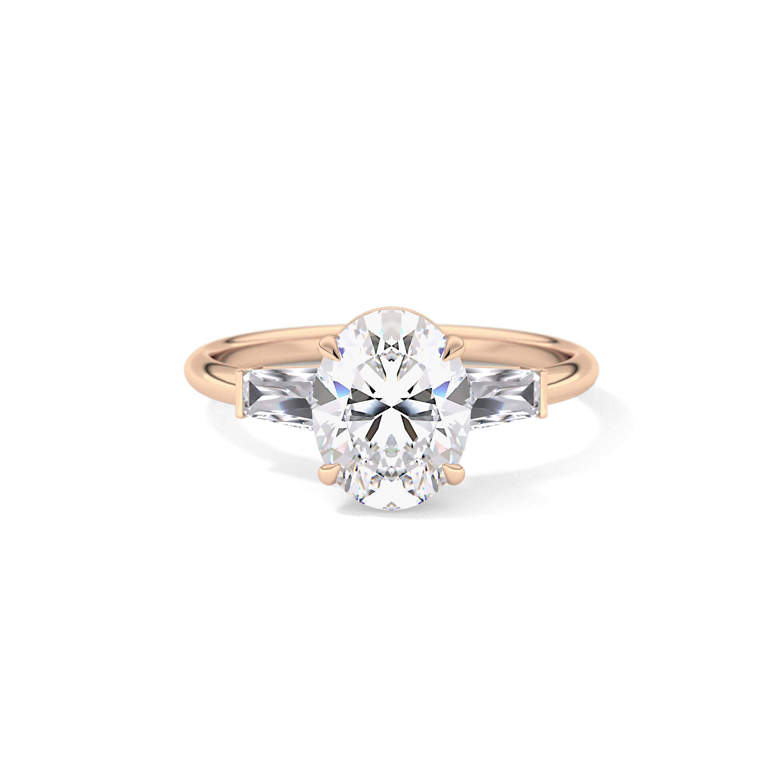 Oval Three Stone Lab Grown Diamond Engagement Ring