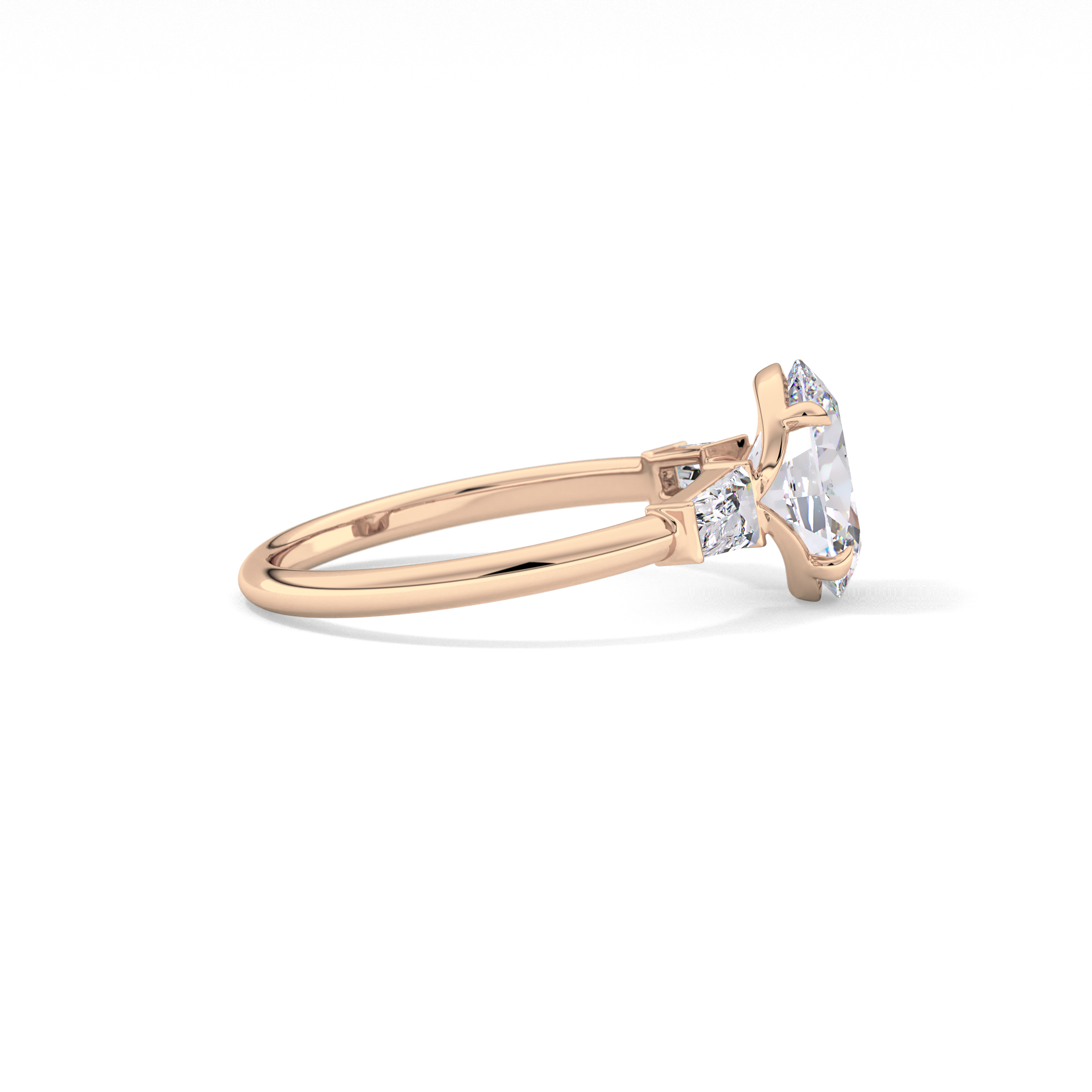 Oval Three Stone Lab Grown Diamond Engagement Ring
