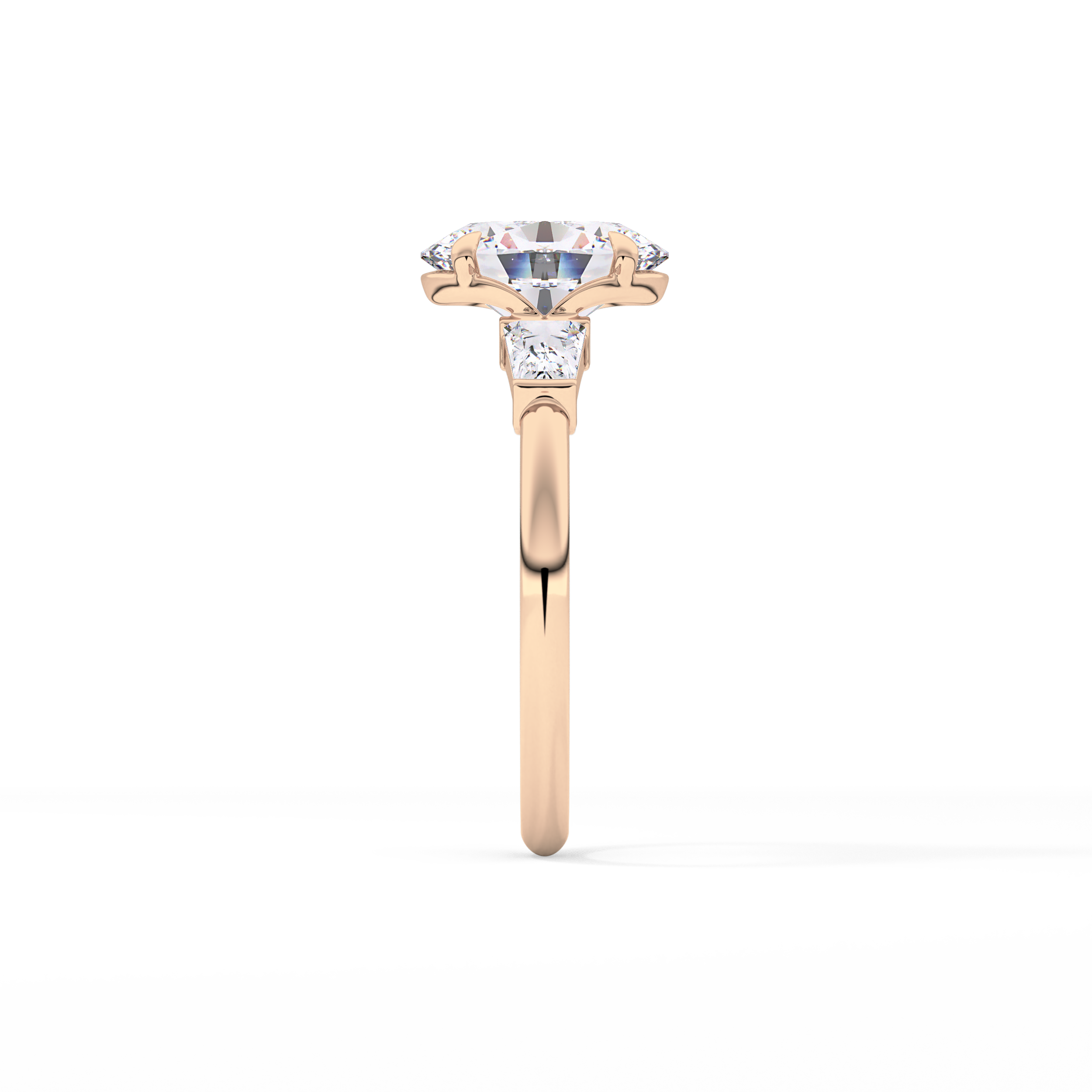 Oval Three Stone Lab Grown Diamond Engagement Ring