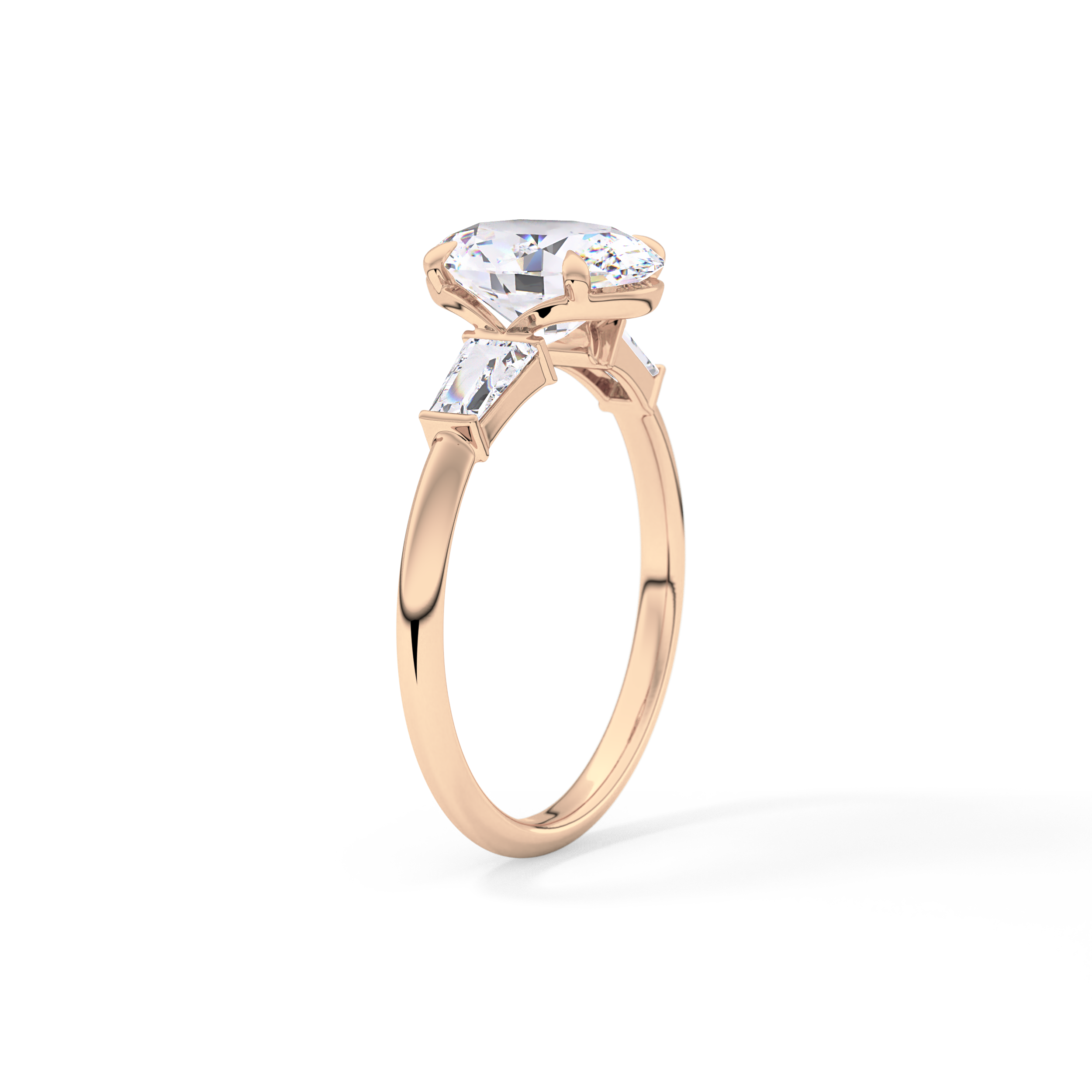 Oval Three Stone Lab Grown Diamond Engagement Ring