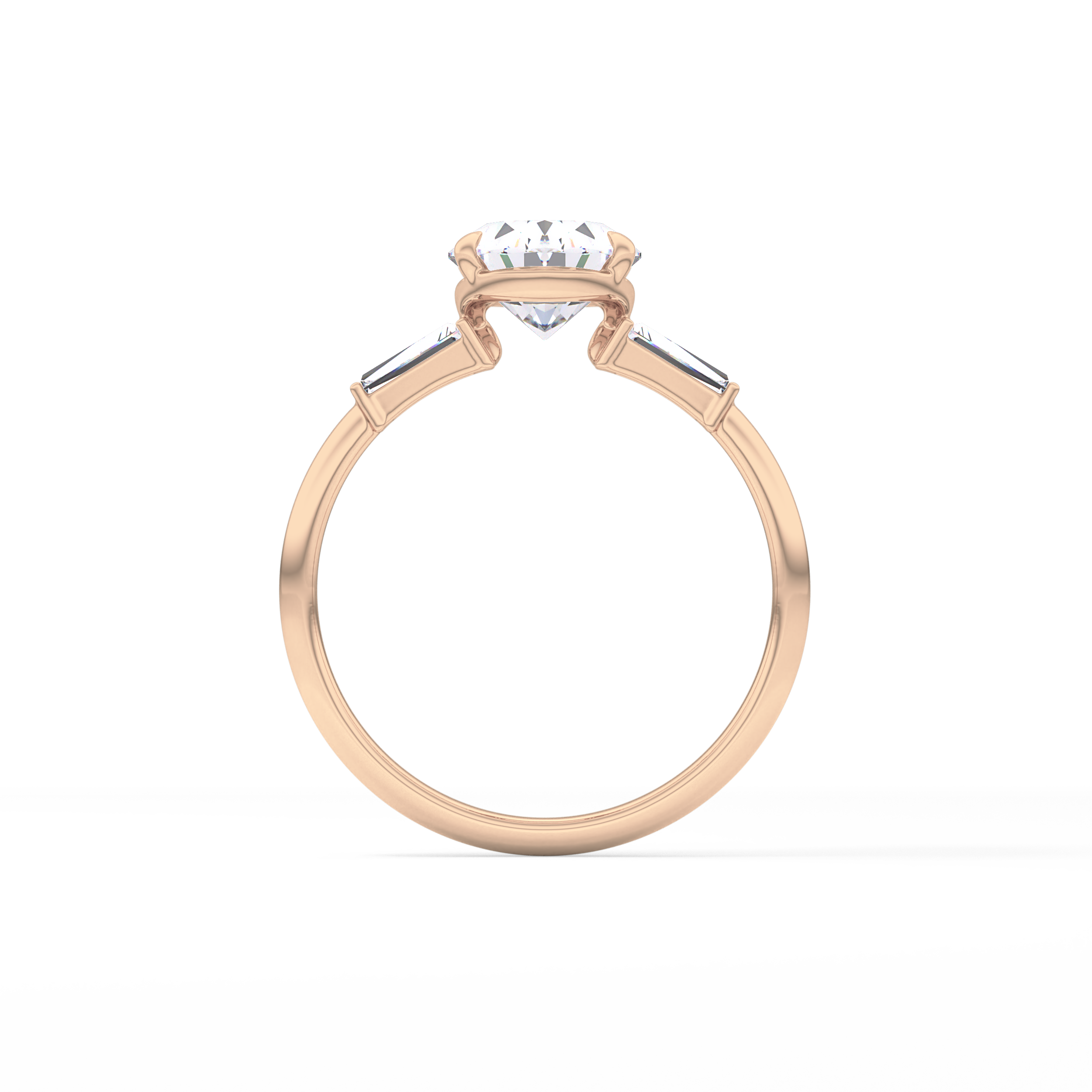 Oval Three Stone Lab Grown Diamond Engagement Ring