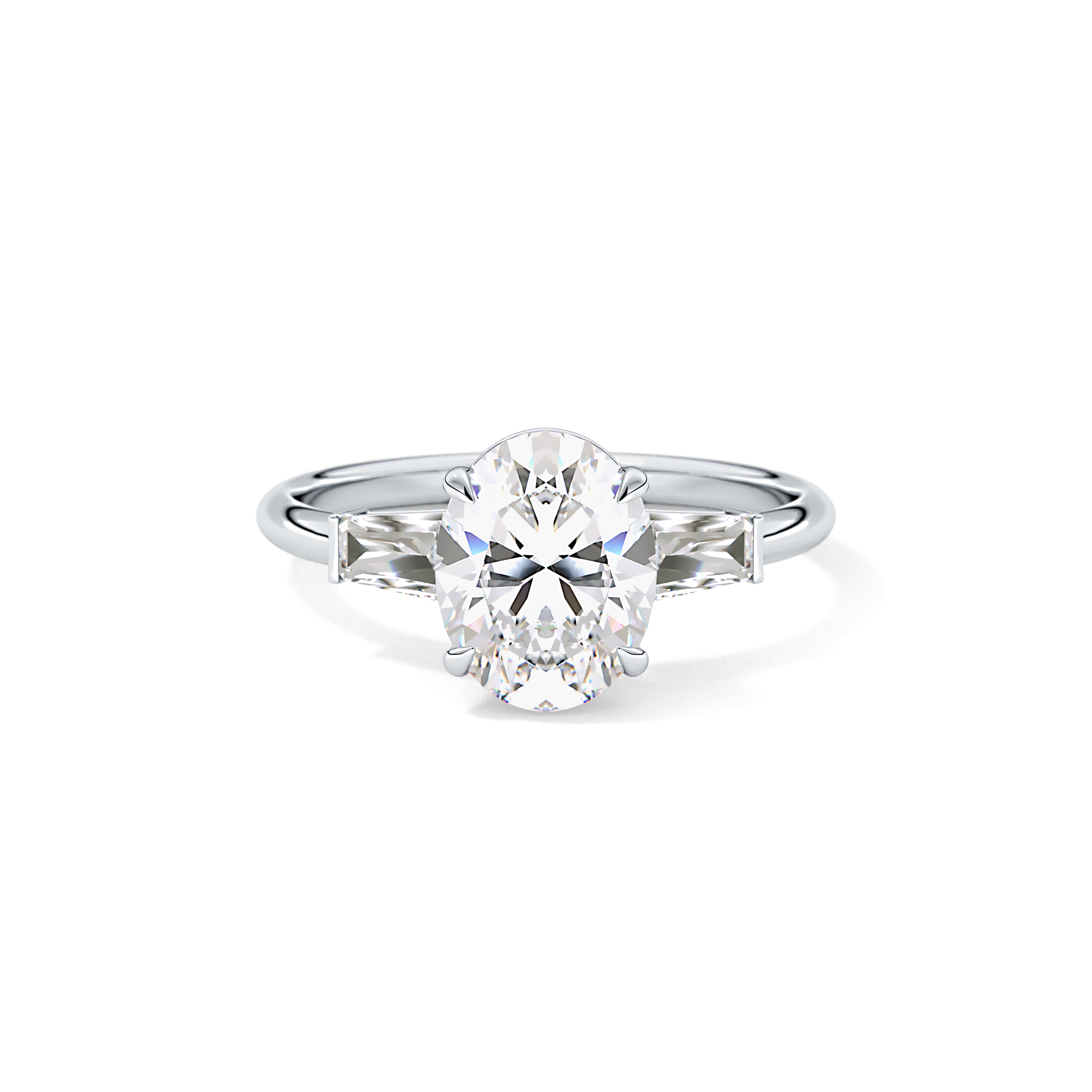 Oval Three Stone Lab Grown Diamond Engagement Ring