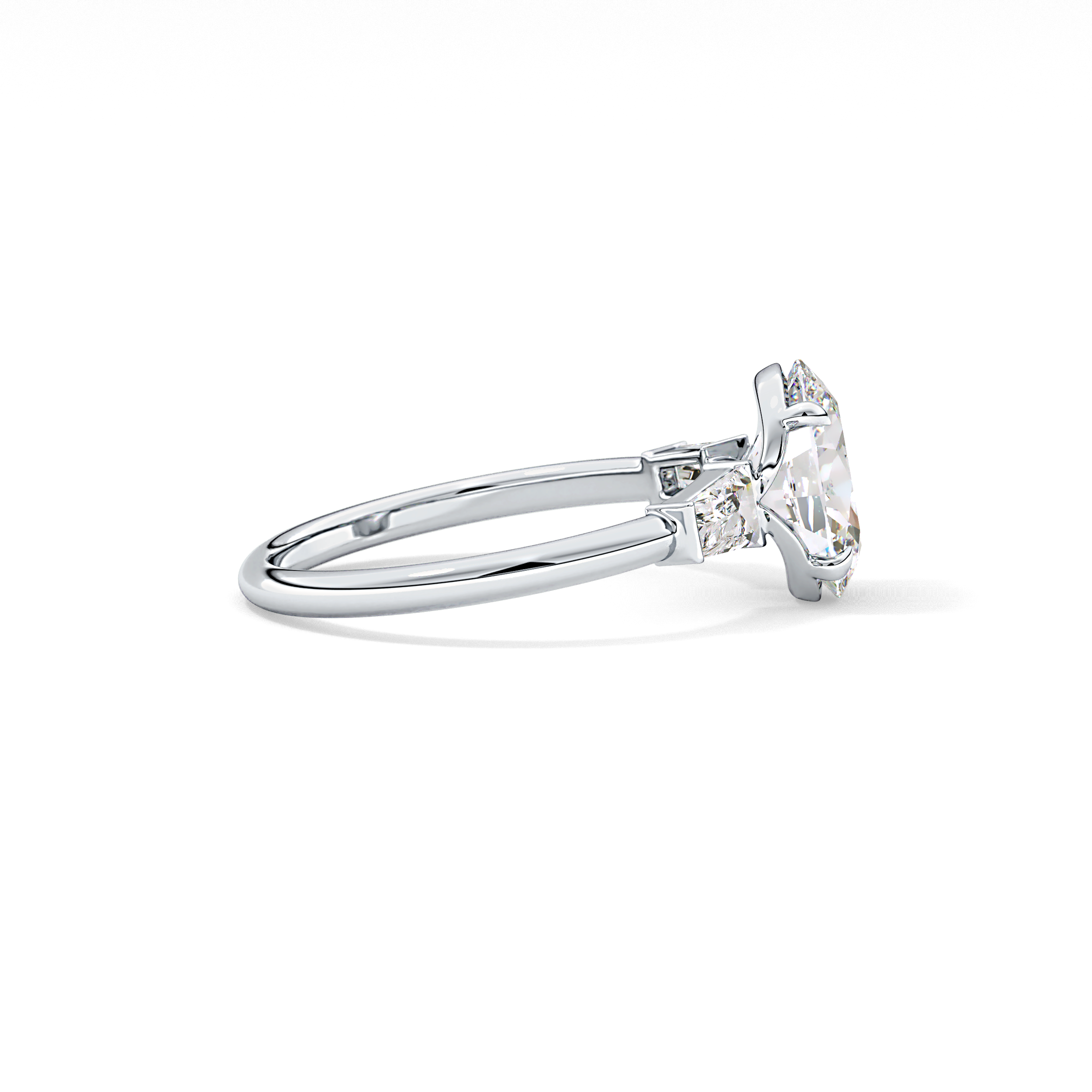 Oval Three Stone Lab Grown Diamond Engagement Ring