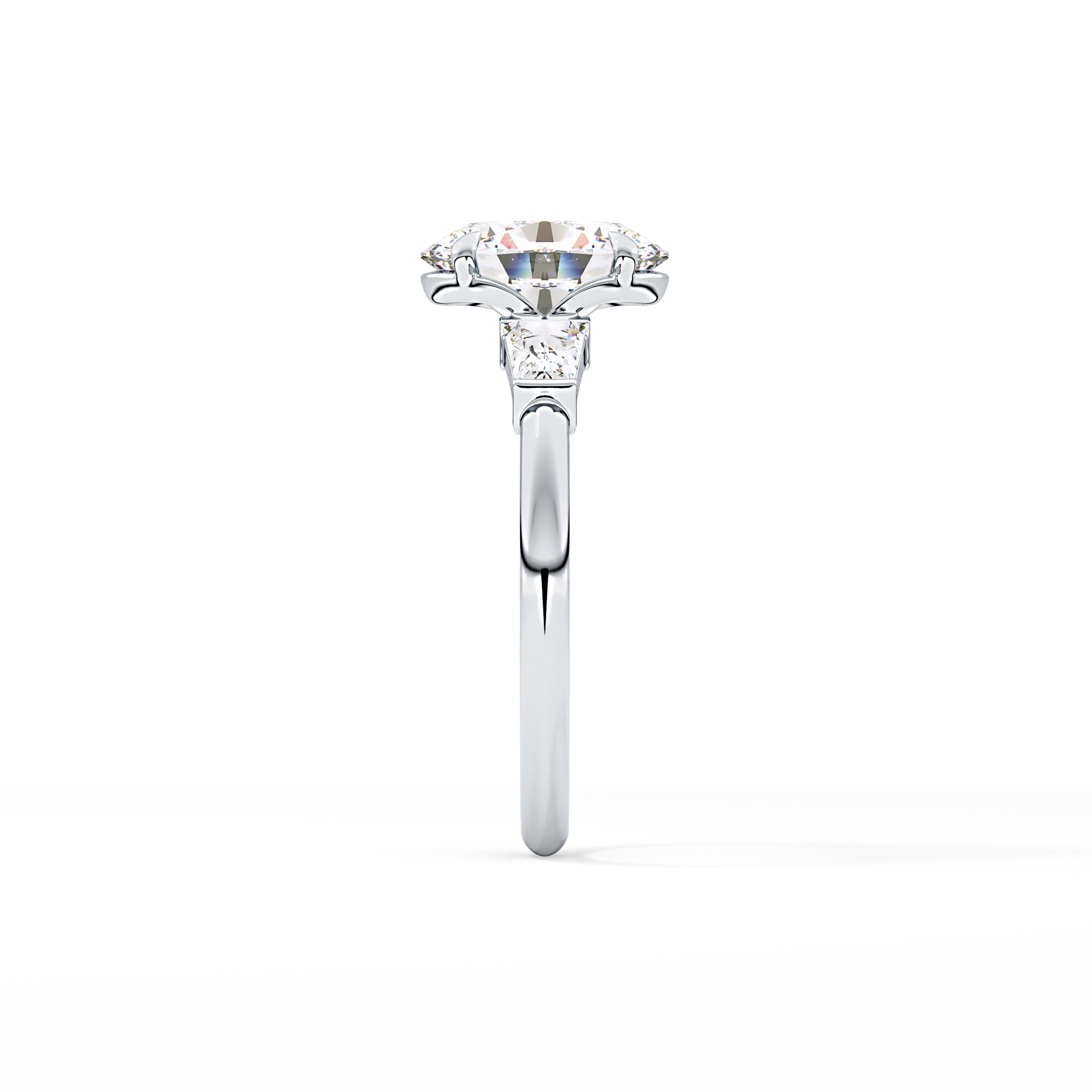 Oval Three Stone Lab Grown Diamond Engagement Ring