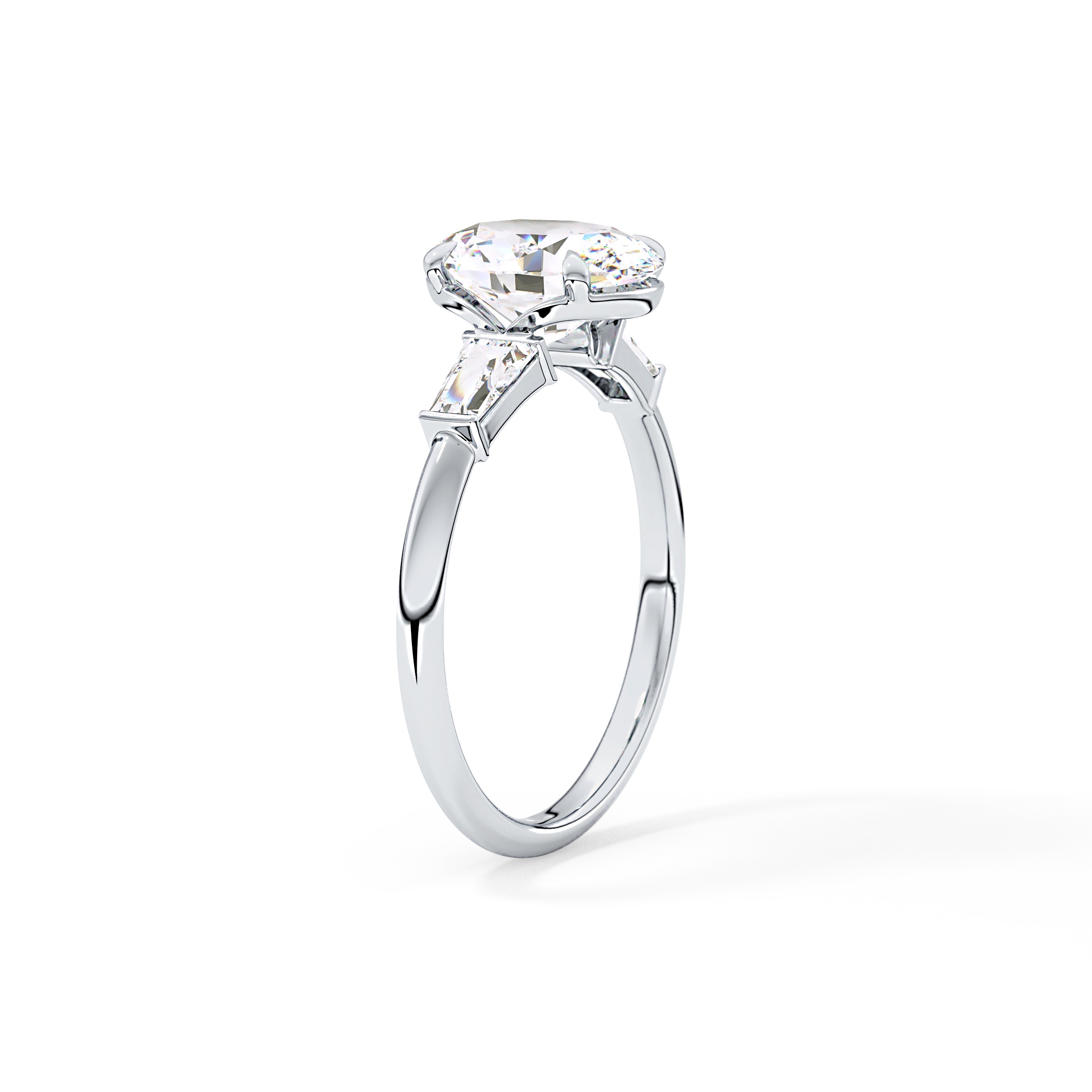 Oval Three Stone Lab Grown Diamond Engagement Ring
