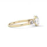 Round Three Stone Lab Grown Diamond Engagement Ring
