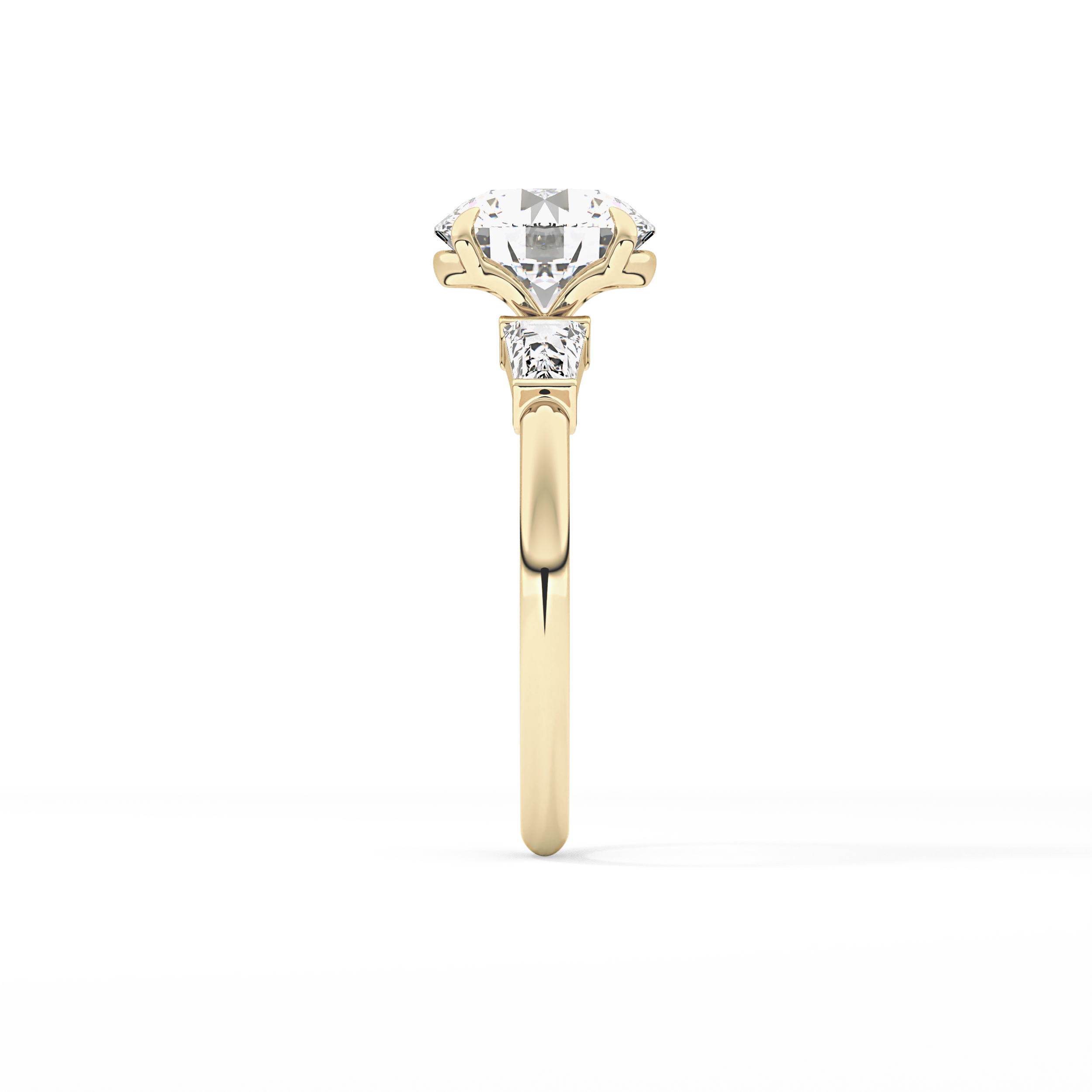 Round Three Stone Lab Grown Diamond Engagement Ring