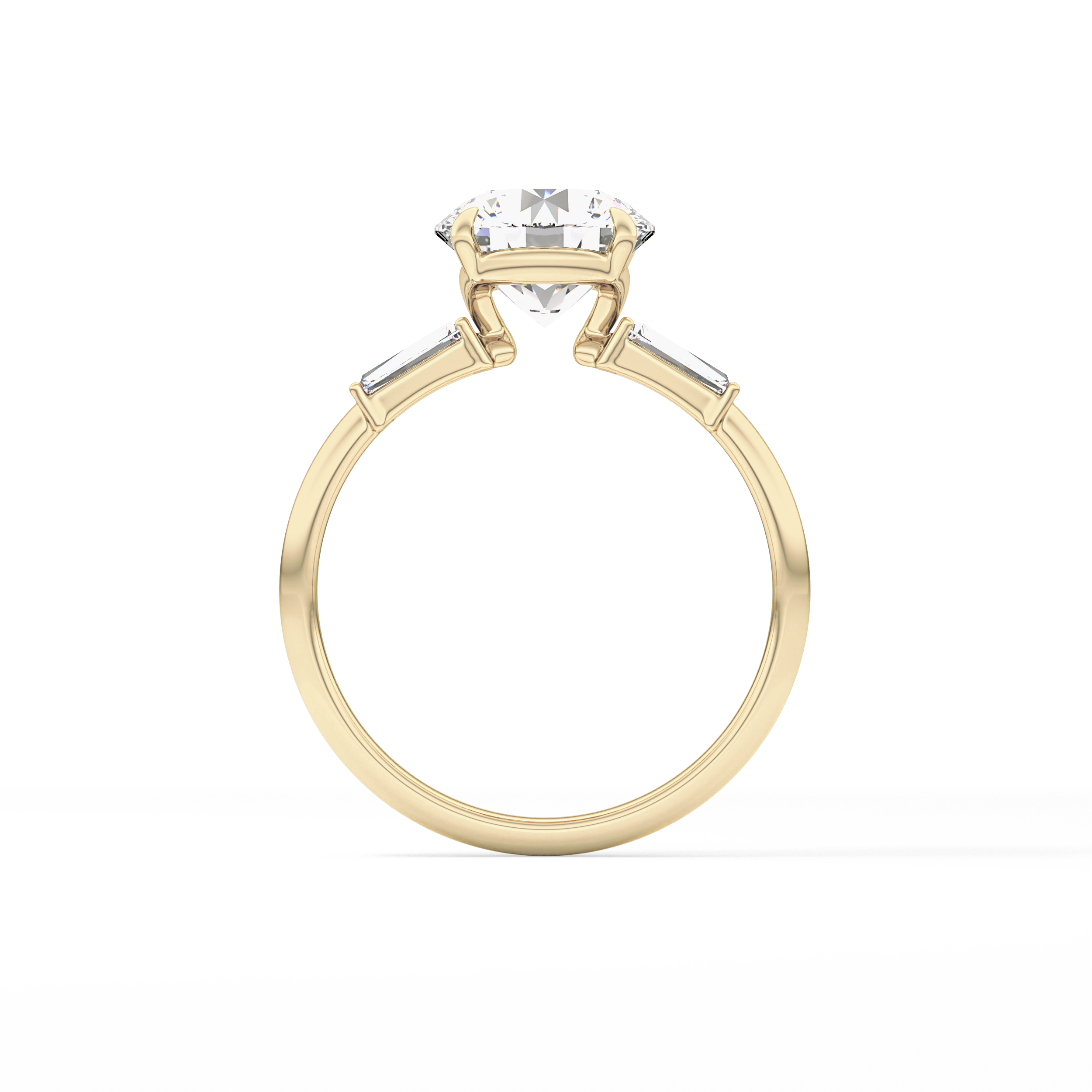 Round Three Stone Lab Grown Diamond Engagement Ring