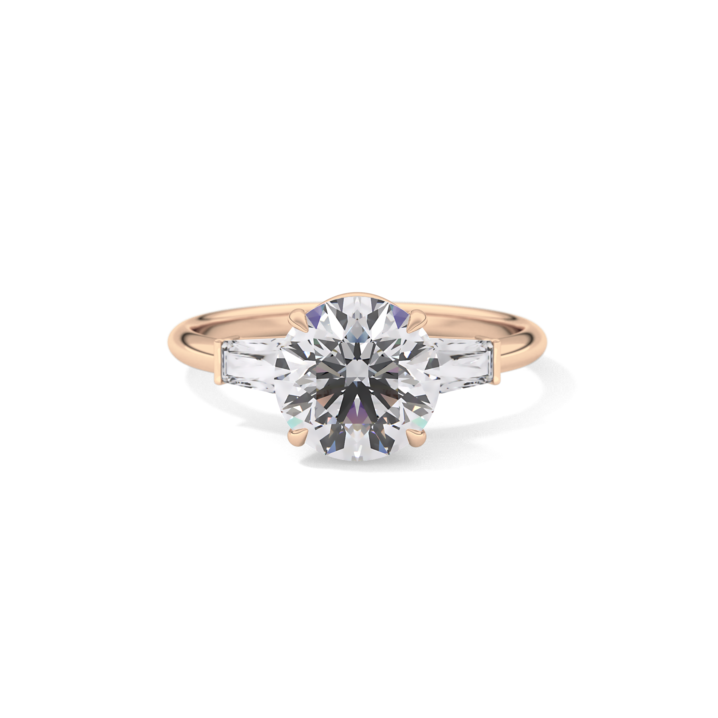 Round Three Stone Lab Grown Diamond Engagement Ring