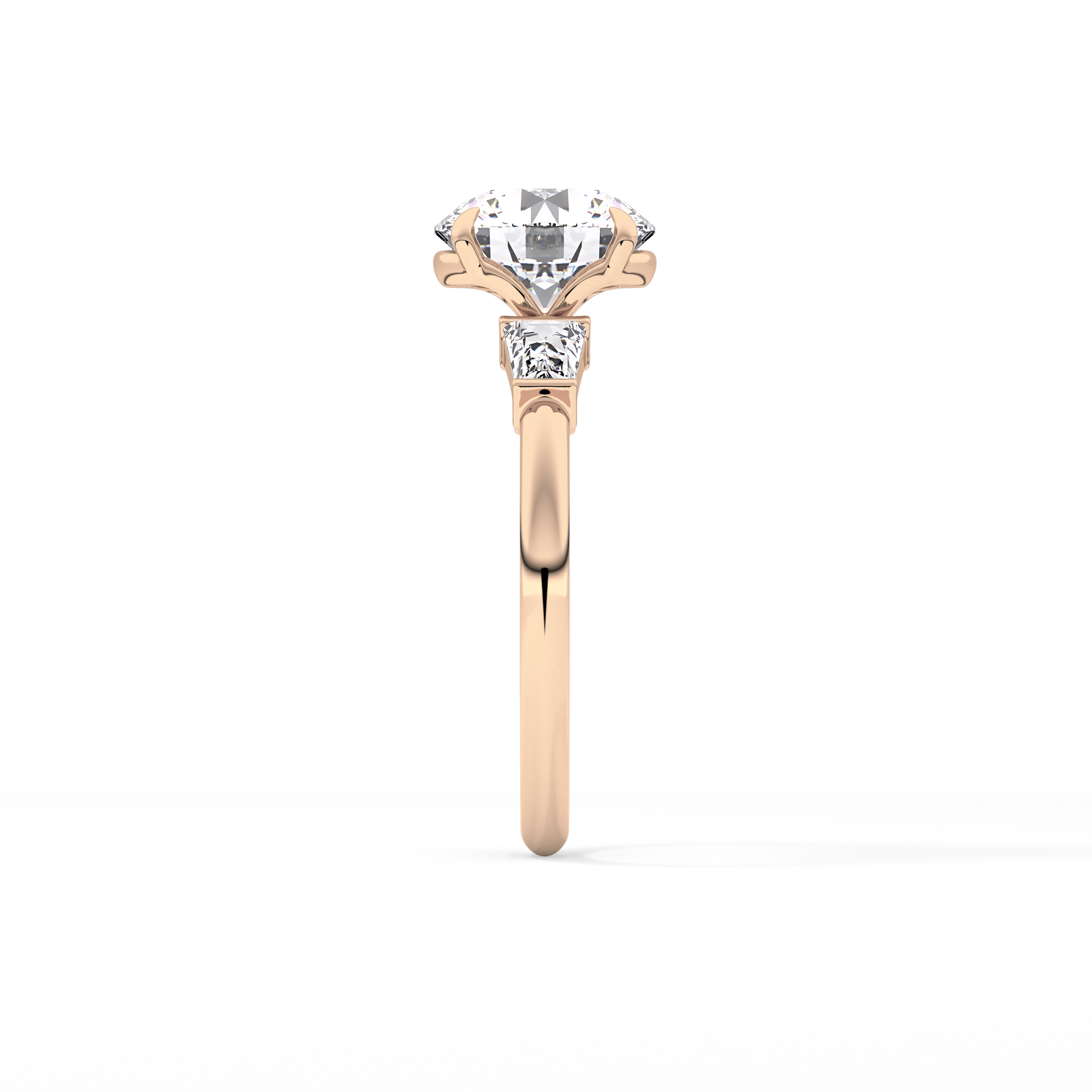 Round Three Stone Lab Grown Diamond Engagement Ring