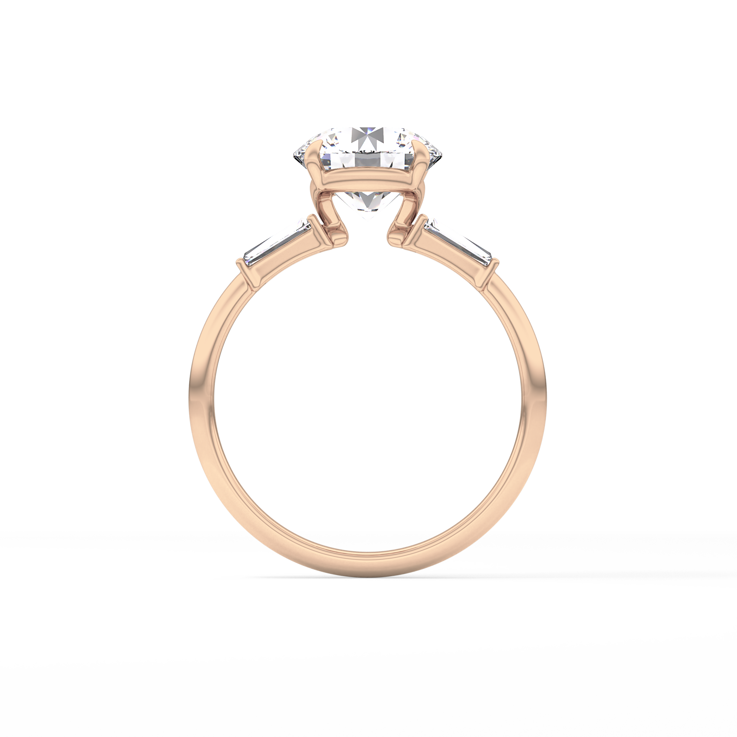 Round Three Stone Lab Grown Diamond Engagement Ring