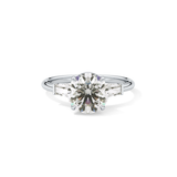 Round Three Stone Lab Grown Diamond Engagement Ring