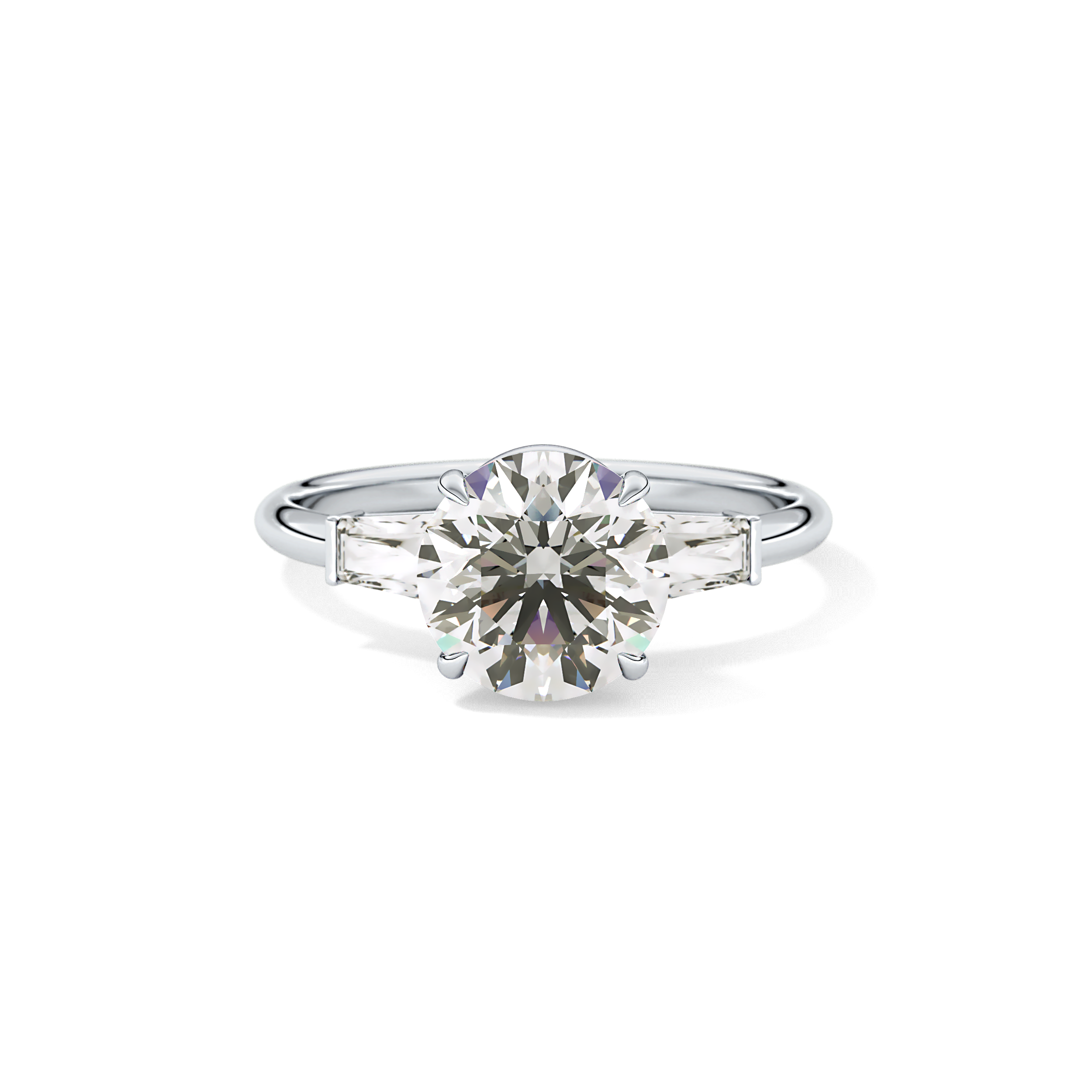 Round Three Stone Lab Grown Diamond Engagement Ring