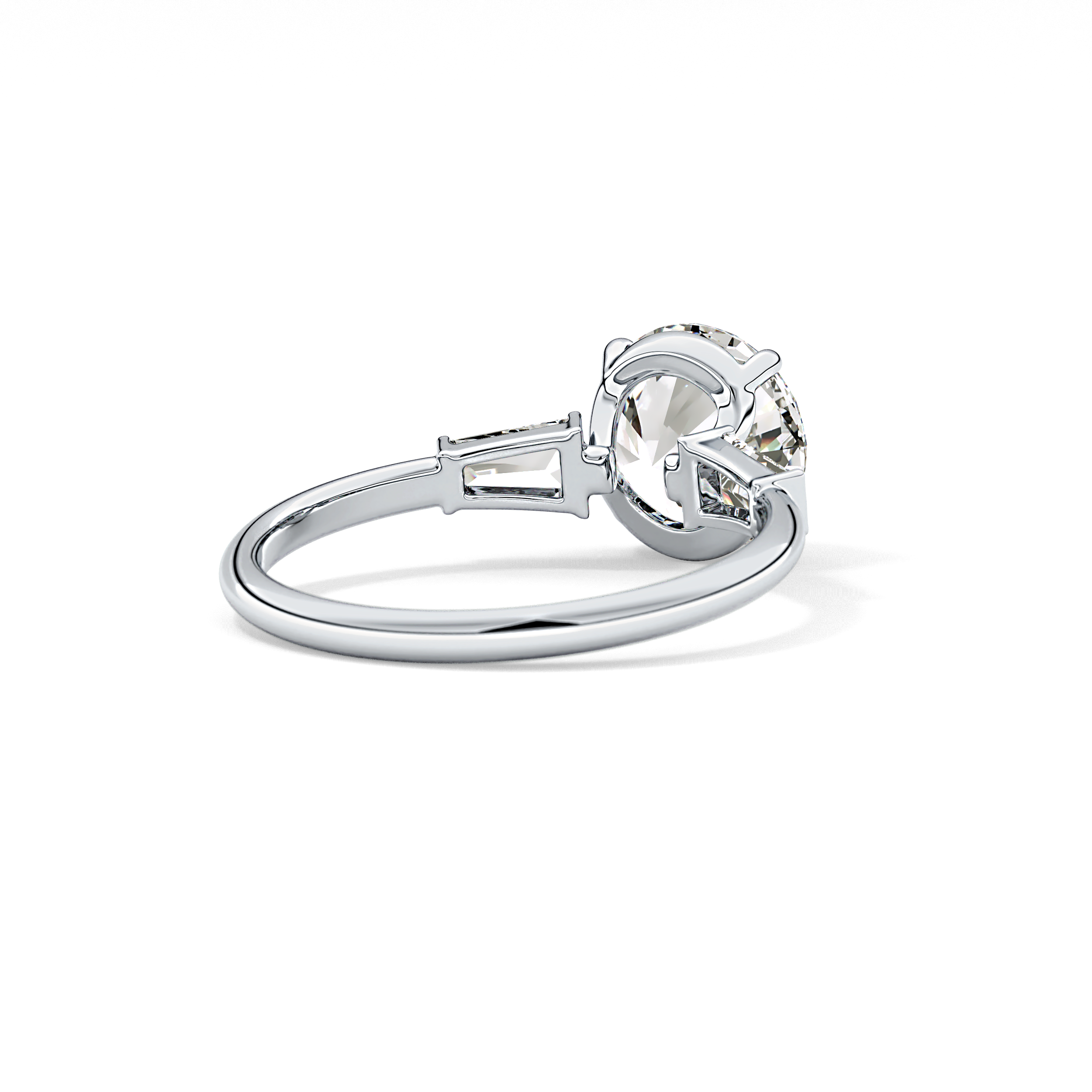 Round Three Stone Lab Grown Diamond Engagement Ring