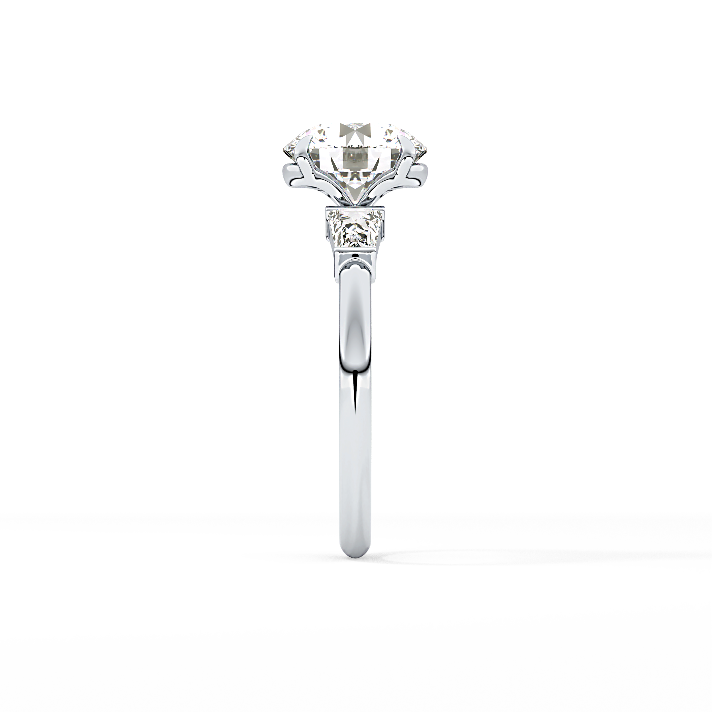 Round Three Stone Lab Grown Diamond Engagement Ring