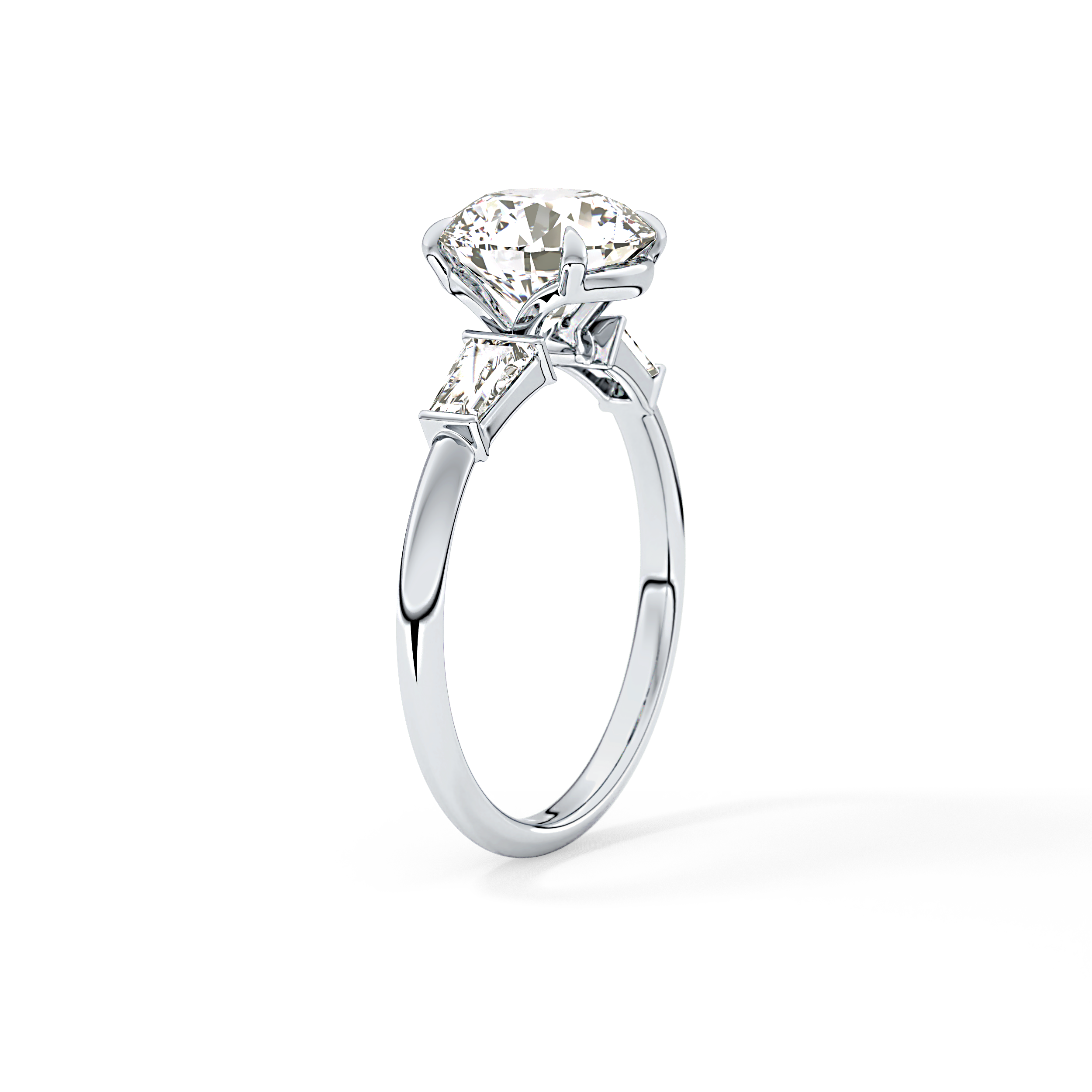 Round Three Stone Lab Grown Diamond Engagement Ring