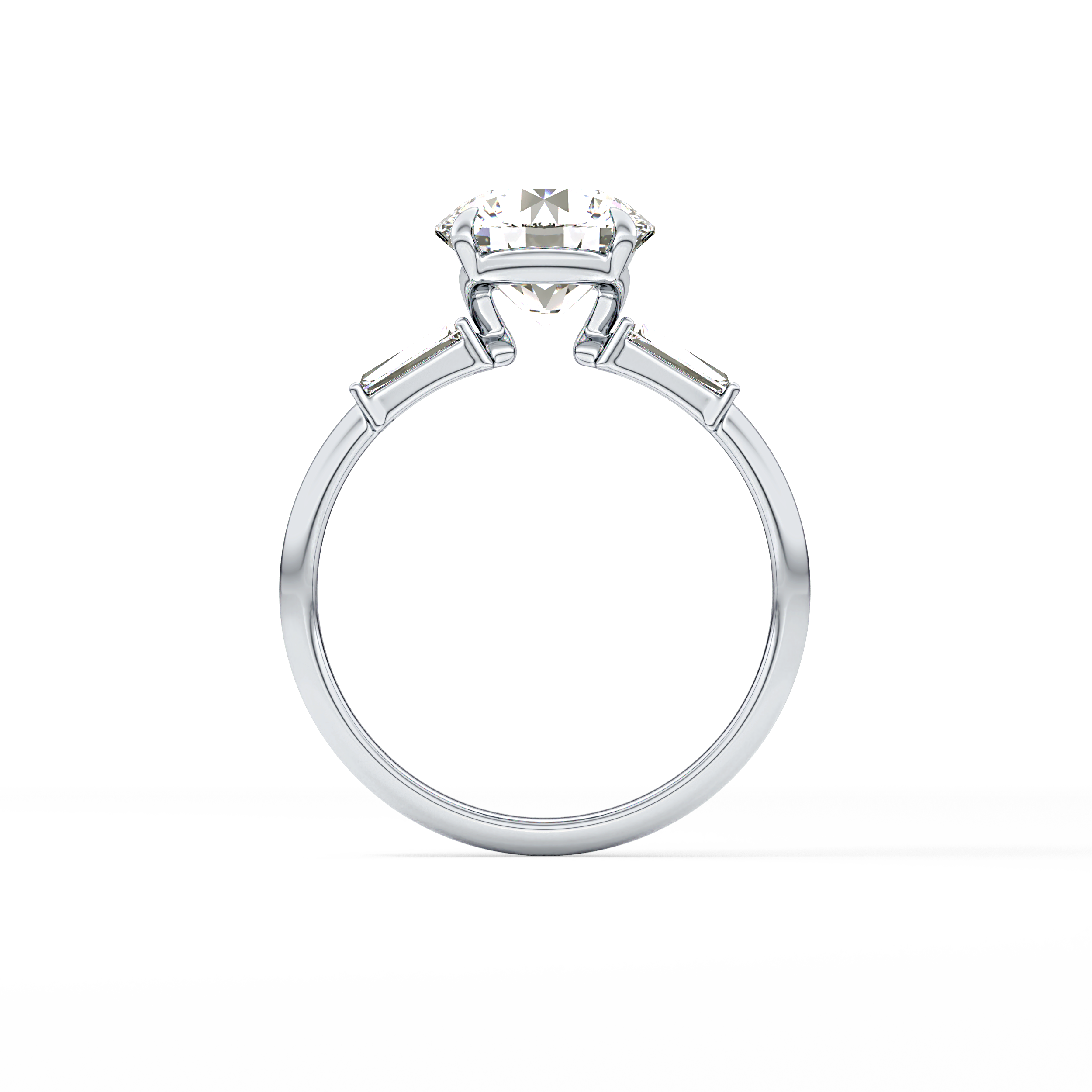 Round Three Stone Lab Grown Diamond Engagement Ring