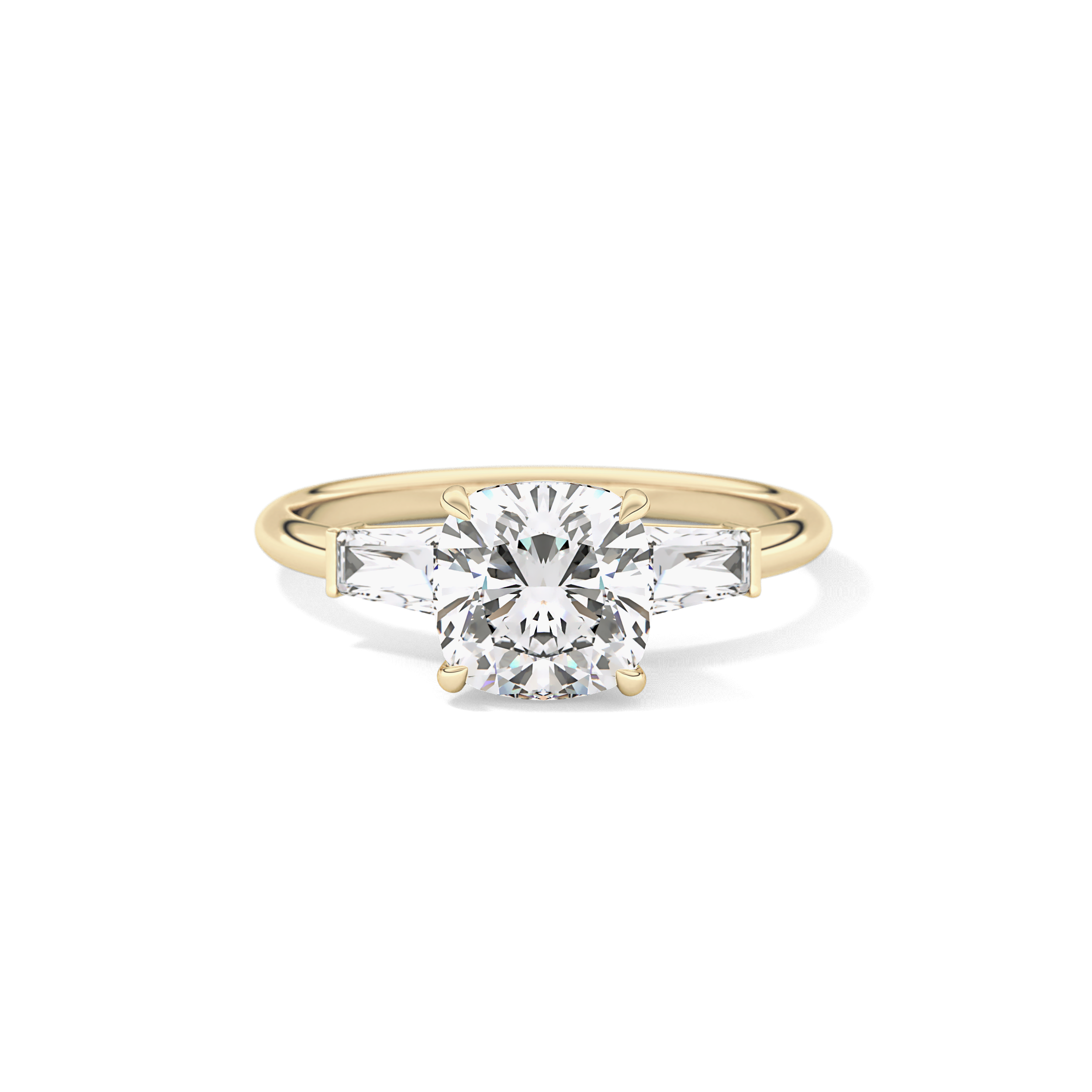 Cushion Three Stone Lab Grown Diamond Engagement Ring