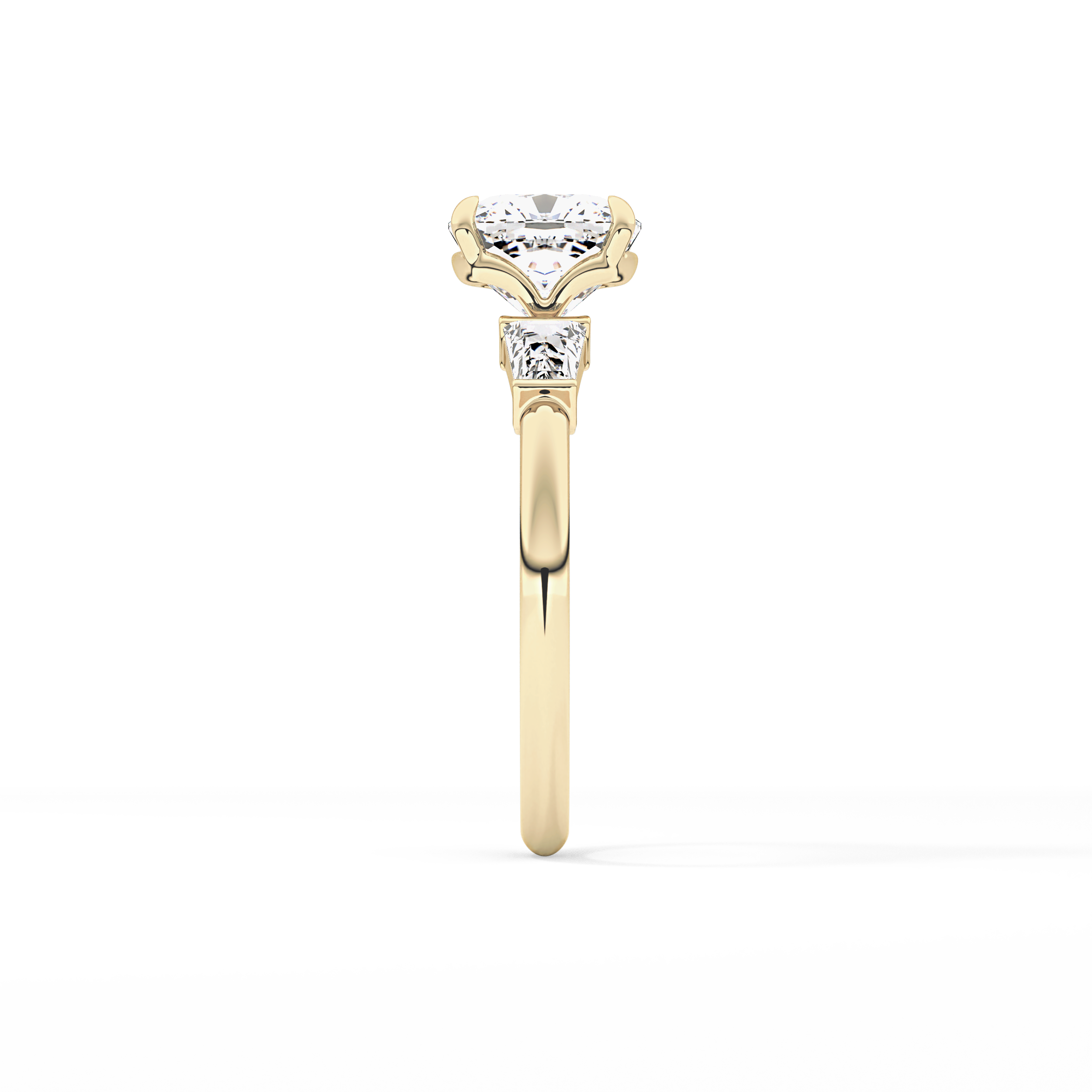 Cushion Three Stone Lab Grown Diamond Engagement Ring
