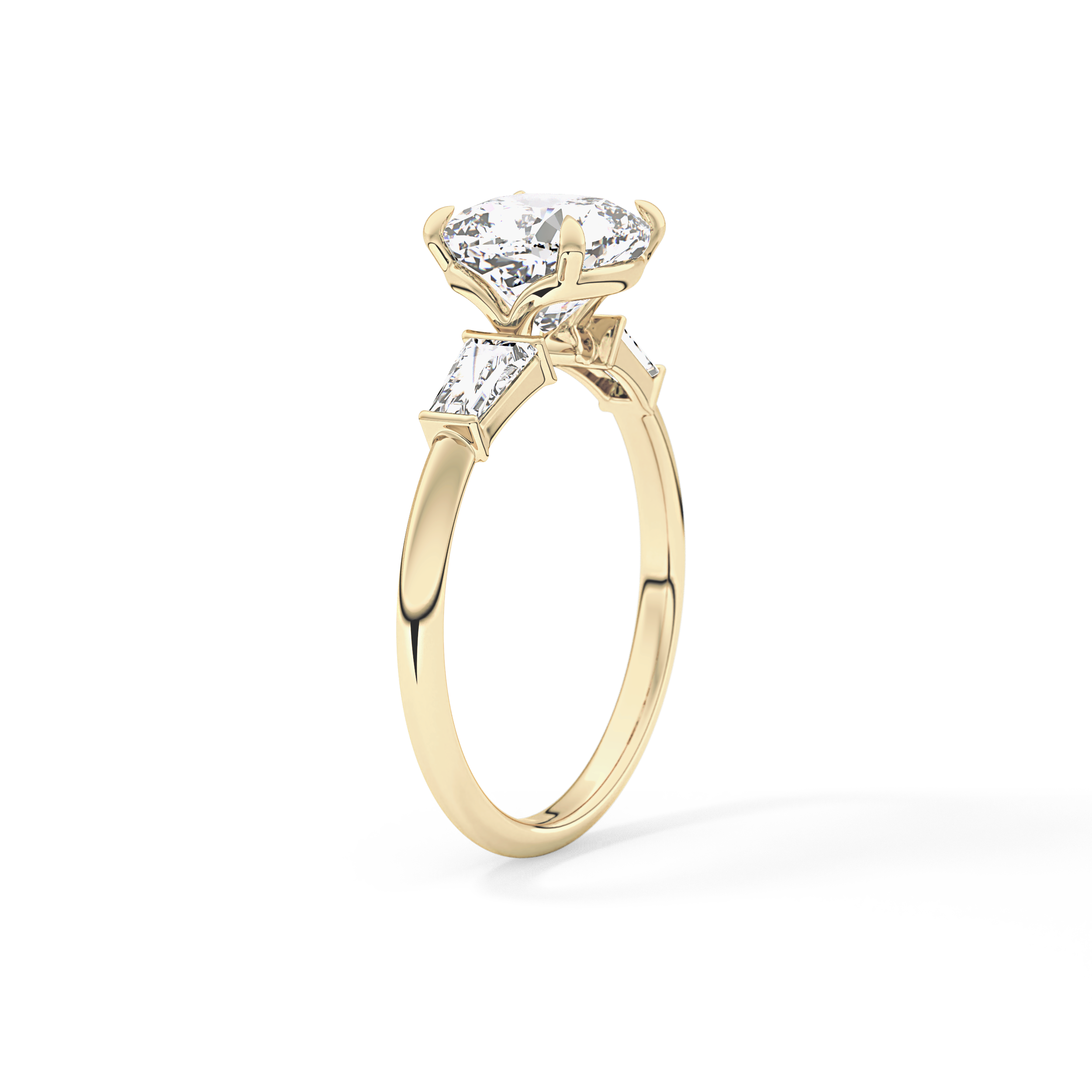 Cushion Three Stone Lab Grown Diamond Engagement Ring
